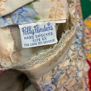 Vintage Polly Flinders Hand Smocked Dress Floral 6